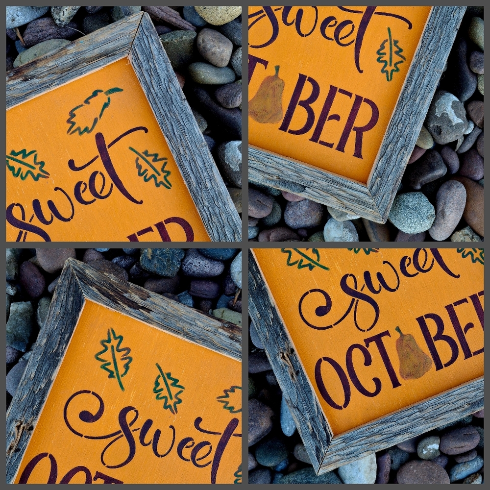 Fall Sweet October Rustic Signs Painted Crafted Harvest Pumpkin Shelf Sitters - Picture 5 of 9